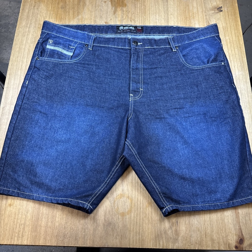 Y2K Ecko Unltd Baggy Skater Denim Shorts Mens Size 46 Bermuda Blue Rawthentic‎